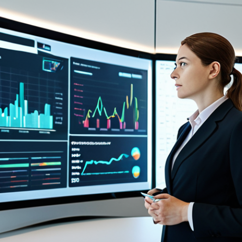 Home 8 A highly focused professional analyst, fully clothed in a modest business suit, stands in a brightly lit, modern tech office. They are interacting with a holographic display showing complex behavioral analytics dashboards, funnel analysis charts, and real-time data visualizations. The environment is sleek and futuristic, reflecting data-driven insights. The analyst has a natural pose with perfect anatomy and well-formed hands, thoughtfully analyzing the data. safe for work, appropriate content, fully clothed, professional photography, high quality, correct proportions, natural body proportions, professional dress, natural pose.