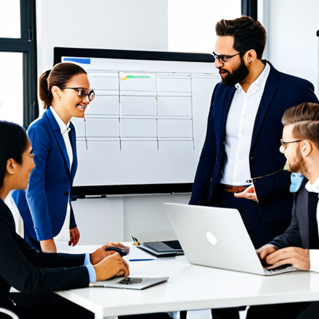 **

A diverse team of professionals brainstorming around a whiteboard in a modern, brightly lit office. They are fully clothed in business casual attire, discussing metrics and core values. Laptops and coffee cups are scattered on the table. The atmosphere is collaborative and energetic. safe for work, appropriate content, fully clothed, professional, perfect anatomy, natural proportions, high quality.

**
