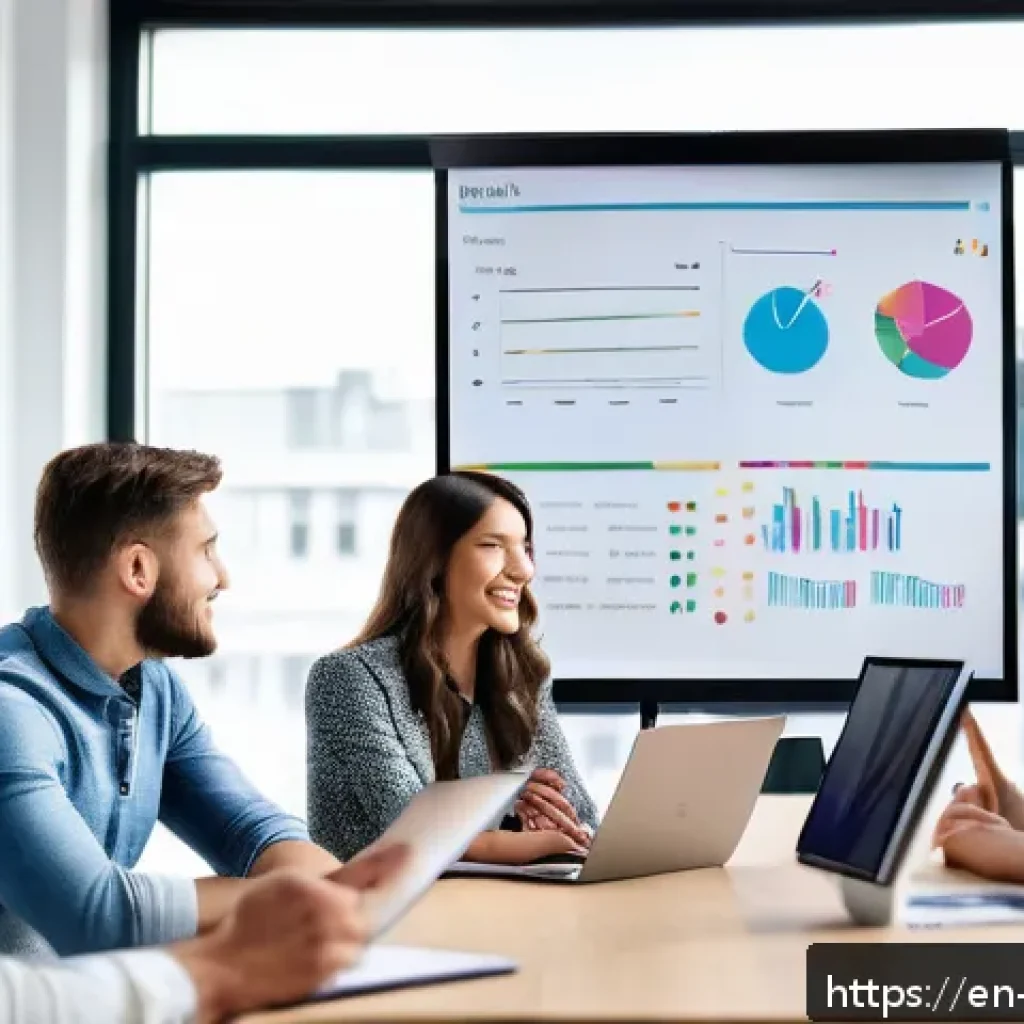 MVP 프로토타입 제작 방법 - A modern startup workspace scene showing a diverse team of professionals gathered around a large tab...
