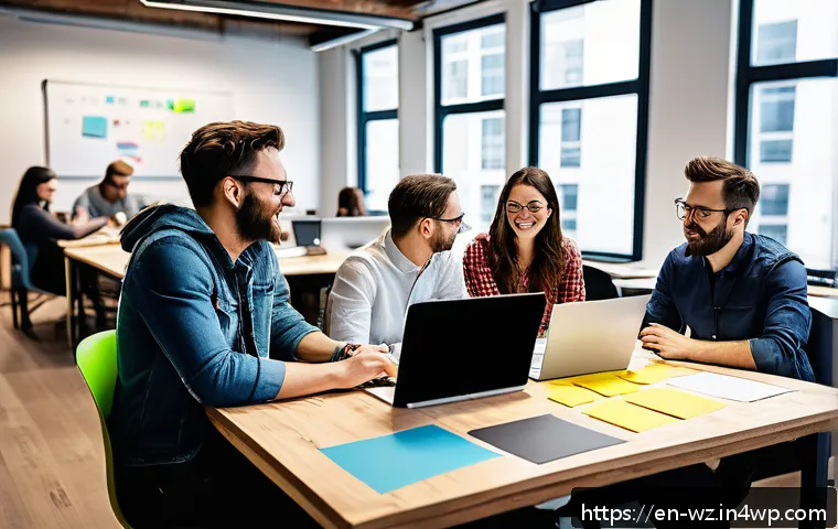 MVP 개발 시 리더십과 팀워크의 관계 - A diverse, cross-functional startup team collaborating in a modern open office, with engineers, desi...